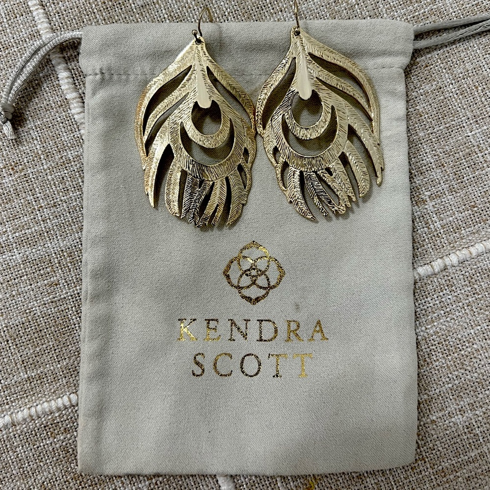 Kendra Scott Gold Feather Earrings - 14k Gold Plated